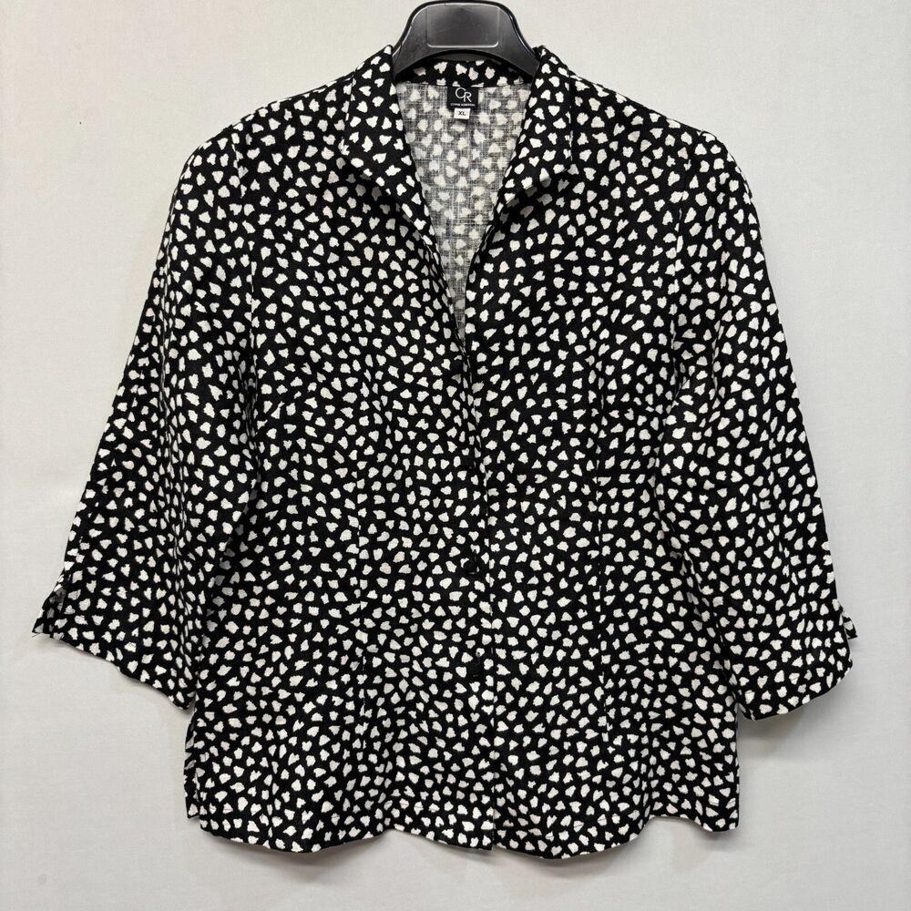 Connie Roberson Women 100% Linen Shirt Jacket Top Size XL X-Large D007 -30
